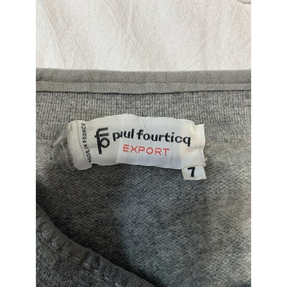 Vintage Paul Fourticq Export L Wool Gray Cardigan Elbow Patches Grandpa French - Picture 8 of 10